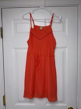 Paper Crane Coral Orange Spaghetti Strap Sundress